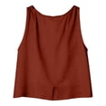 thumbnail image 6 of Craaazy Women's Relaxed Fit Round Neck Tank Top, Solid Color Sleeveless Cotton Top, Loose Comfy Reversible Casual Vest for Daily Wear Gifts, 6 of 9