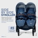 thumbnail image 5 of Valco Baby Trend Duo Light Weight Side by Side Double Stroller 2023 (Denim Blue) - Easy and Compact fold, Multi-Position Recline, Large Canopy, Independent Twin Vents and More - Luxurious Twin Pram, 5 of 5