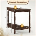 thumbnail image 3 of Gymax 42 Inch Half Moon Console Table w/Shelf & Rubber Wood Legs for Entrance Hallway, 3 of 10