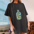 thumbnail image 2 of IROINNID Womens Short Sleeve Summer Beach Printed Casual Top Loose Pullover T-shirt Spring Saving, 2 of 7
