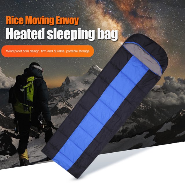 Escalada Colchón de invierno para dormir Cojín de calefacción portátil para mochileros (negro azul)