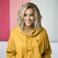 thumbnail image 4 of Dalix Espresso Martini Embroidered Hoodie Fleece Long Sleeve Cropped Sweatshirt Pullover Womens in Heather Mustard M Medium, 4 of 5