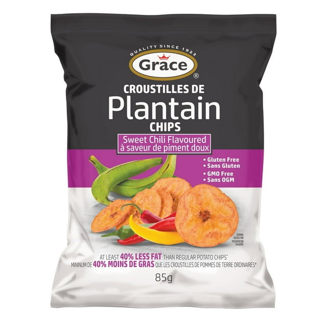 Chips de plantain au chili doux Grace, 85g Sac