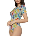 thumbnail image 2 of Easygdp Dinosaurus Women's One-Piece Swimsuit Slim Fit Crew Neck Bodysuit Athletic Swimwear with Concealed Buckle - Large, 2 of 9