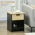 thumbnail image 4 of HOMCOM Lot de 2 Tables de Chevet Boho avec Tiroir en Rotin, Noir, 4 of 10