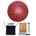 thumbnail image 1 of Tambor De Lengua Juego de batería de lengüeta de acero de 6 pulgadas y 8 tonos con almohadilla para baquetas y bolsa de transporte (rojo), 1 of 5