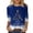 Blue, variant on Christmas Tops for Women 3/4 Sleeve T Shirts Daily Print Crewneck Printed Flower Loose Side Split Tunic Holiday Graphic Tees Blouses