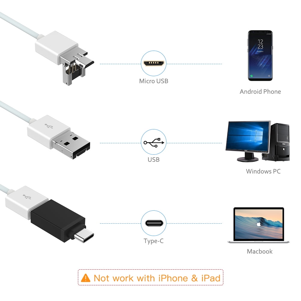 Teslong NTG100 45in Flexible USB Borescope, Black