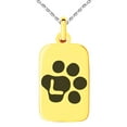 thumbnail image 1 of Stainless Steel Letter L Initial Cat Dog Paws Monogram Engraved Small Rectangle Dog Tag Charm Pendant Necklace, 1 of 1