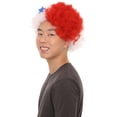 thumbnail image 4 of HPO Adult Unisex Patriotic Panama Flag Sport Wig | Blue Red & White Color Wig Synthetic Fibers, 4 of 9