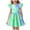 Green, variant on Cethrio Girl's Summer Dresses, A-Line Flutter Sleeve Tie Dye Princess Dresses Birthday Dresses Pink Size 7-8T