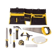 Stanley Jr. 10-piece Kids Tool Set with Tool Belt Pouch and Real Construction Tools for Pretend Play Toys or Building and Woodworking Activities