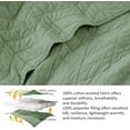 thumbnail image 3 of Sage Green  Cotton Quilt California Cal King Size Bedding Sets with Pillow Shams,Oversized Lightweight Soft Bedspread Coverlet, Cozy Bed Cover for All Season, 3 Pieces, 3 of 6