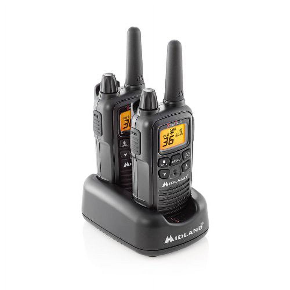 Midland LXT600VP3, 36 Channel FRS Two-Way Radio Up to 30 Mile Range  Walkie Talkie, 121 Privacy Codes, NOAA Weather Scan Alert (Pair Pack) Black)