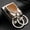 SKU01145-白镍拉丝, variant on Men's waist-mounted metal double ring keychain,SKU01145-K金拉丝
