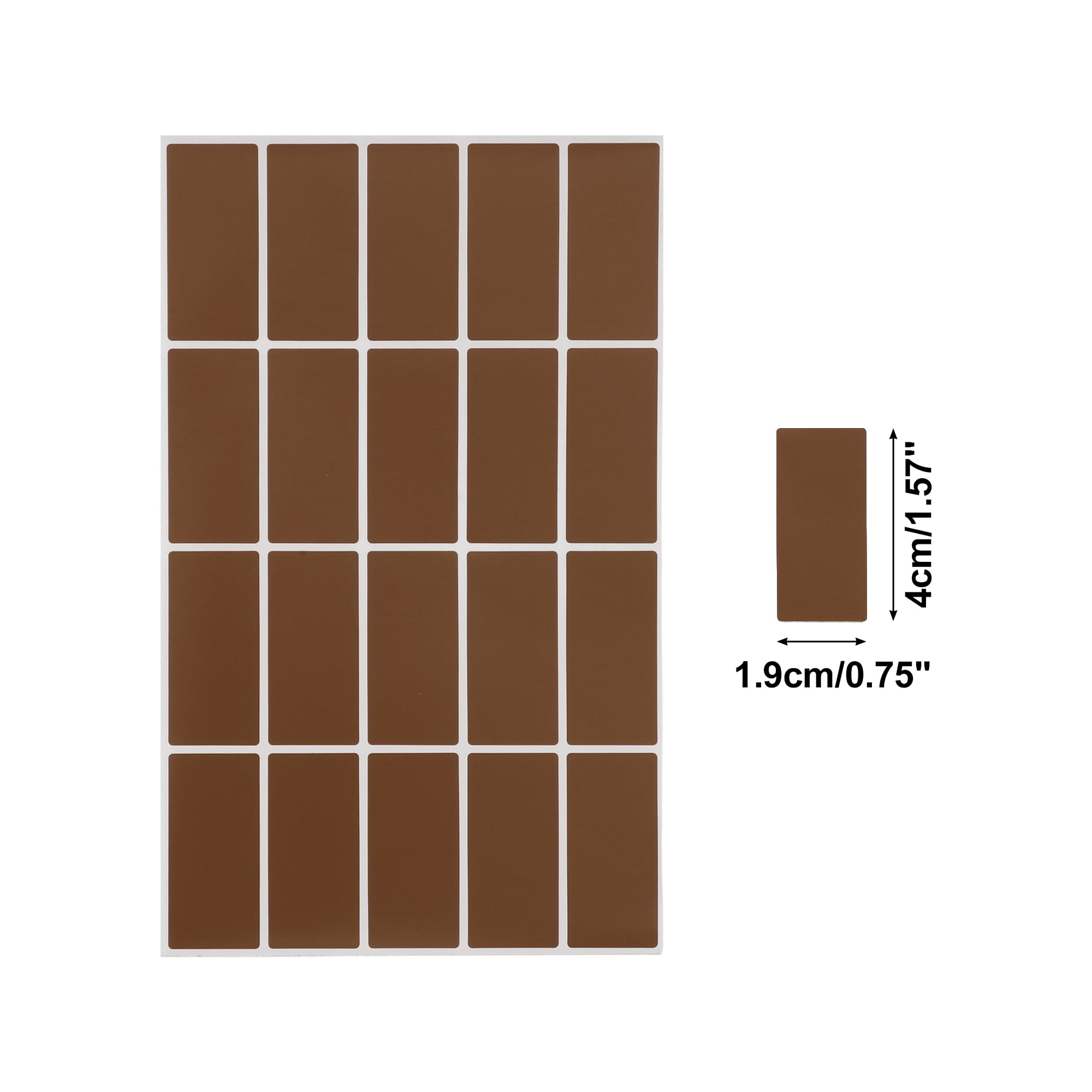 Unique Bargains Handwritable Rectangle Gift Stickers 1.57"x0.75" 20 Pcs Brown