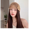 thumbnail image 2 of TAZAG Retro Elegant Sequin Flower Knitted Head Hat Women's Thin Breathable Hollow Knitted Head Hat, 2 of 3