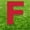 Red, variant on Black Letter F 20 inches tall