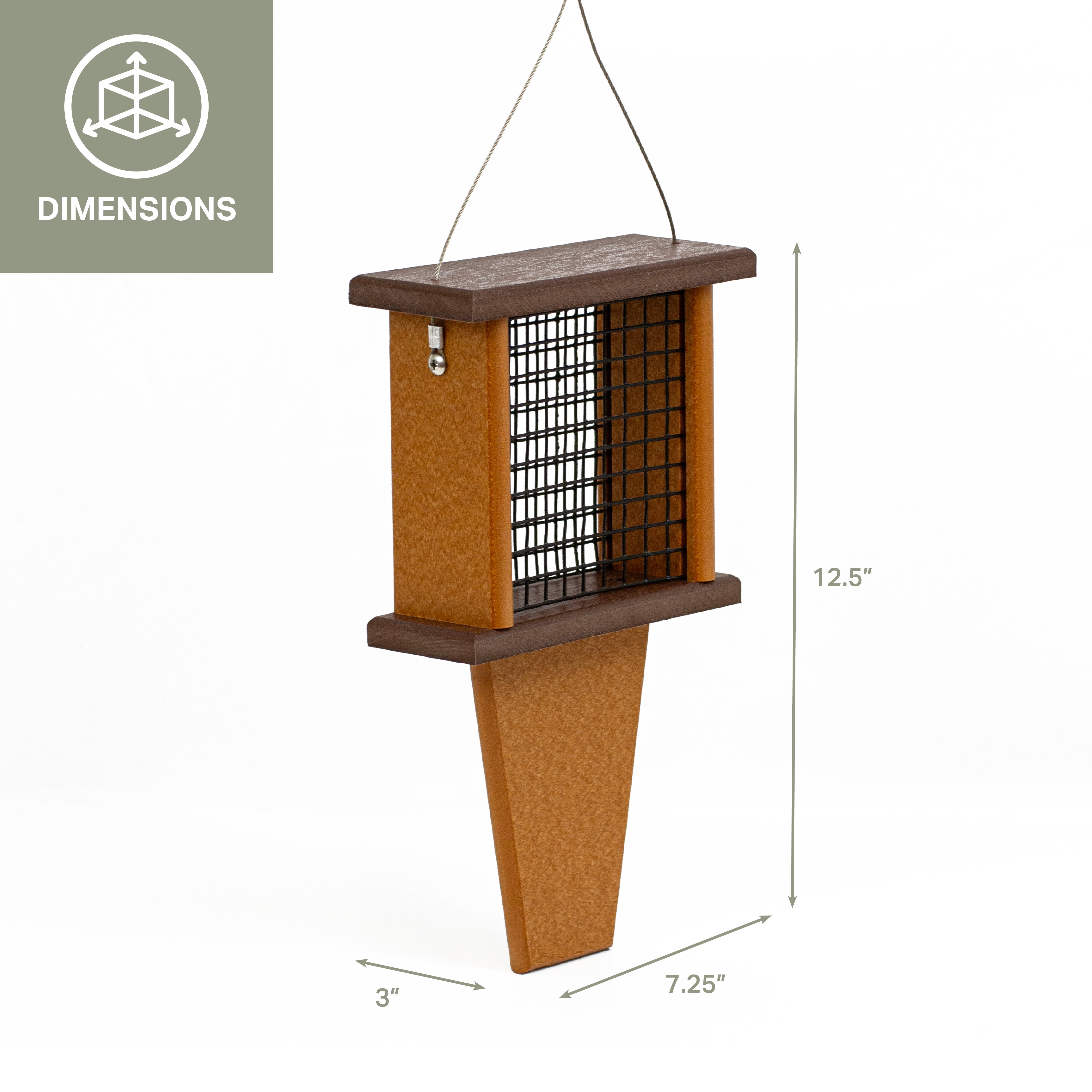 Outdoor Leisure Products Traditional Plastic Bird Feeder with Tail Prop in Brown
