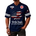 thumbnail image 4 of Evdexr 250th Anniversary Shirts for Men Crew Neck Short Sleeve United States 250th Anniversary Graphic Tees Red White and Blue Red White Blue Vintage Patriotic T Shirt Navy XL, 4 of 5