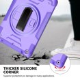 thumbnail image 6 of Shockproof Case for Apple iPad 9th/8th/7th Generation, with Pencil Holder Military Grade Protection Rotating Stand Hand Strap Shoulder Strap Bumper Rugged Case for iPad 10.2" 2021/2020/2019, Purple, 6 of 8
