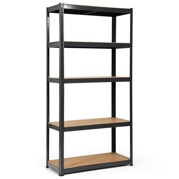 Costway 72'' Heavy Duty Storage Shelf Steel Metal Garage Rack 5 Level Adjustable Black