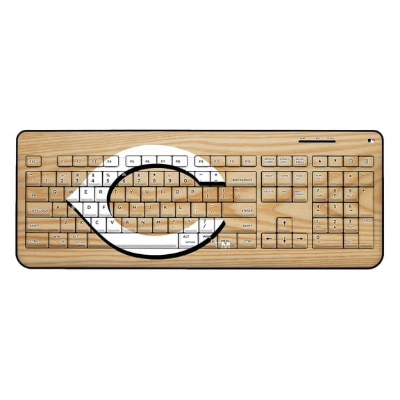 Cincinnati Reds Wood Print Wireless USB Keyboard