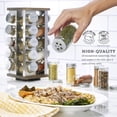 thumbnail image 2 of 20 Jar Vintage Spice Rack With Spices Included  Revolving Countertop Organizer Glass Jars Labeled Caps Removable Sifter Discs And Free Refills For 5 Years, 2 of 5