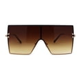 thumbnail image 1 of Oversize Shield Square Rimless Rectangle Flat Top Sunglasses Gold Brown, 1 of 4