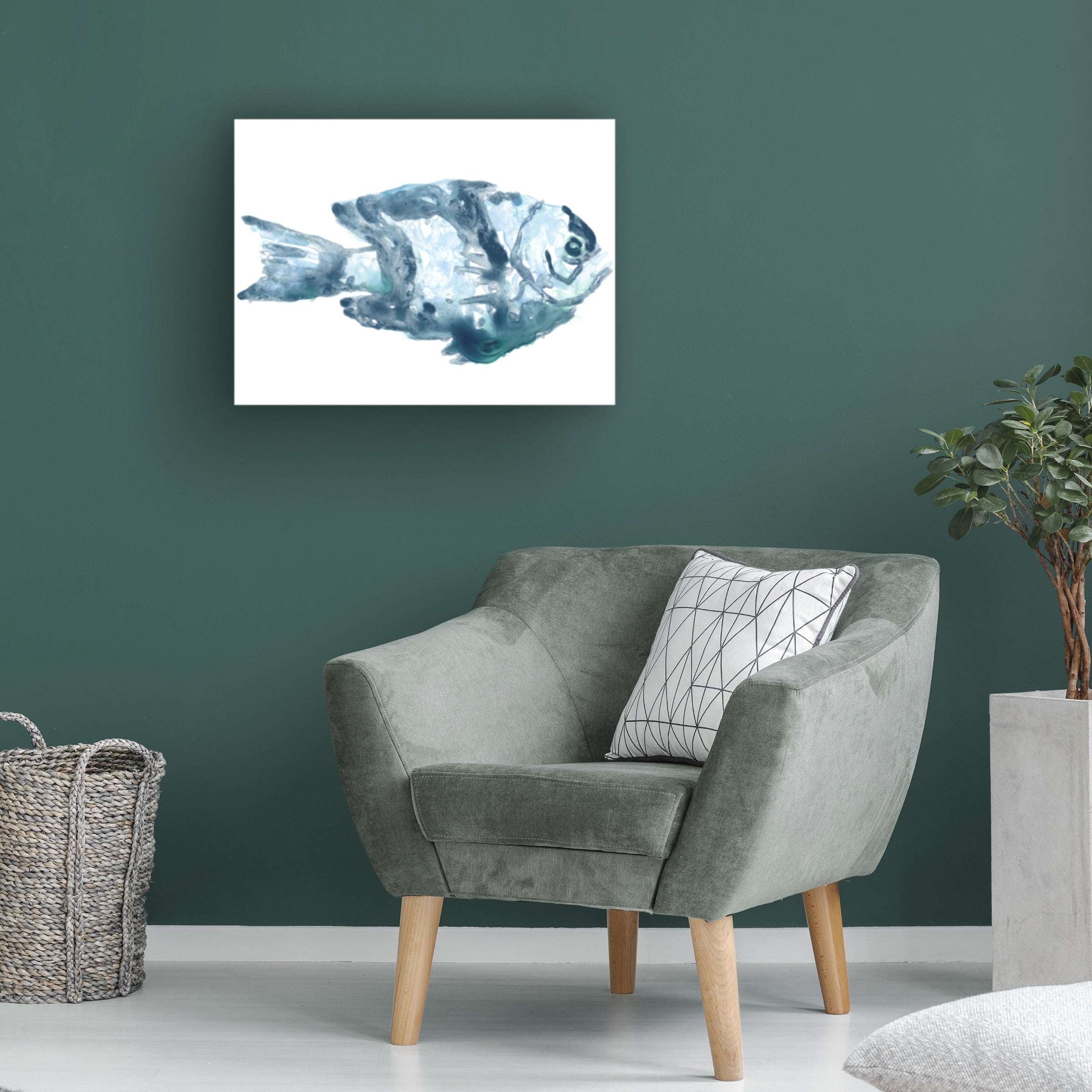 June Erica Vess 'Blue Ocean Fish III' Canvas Art