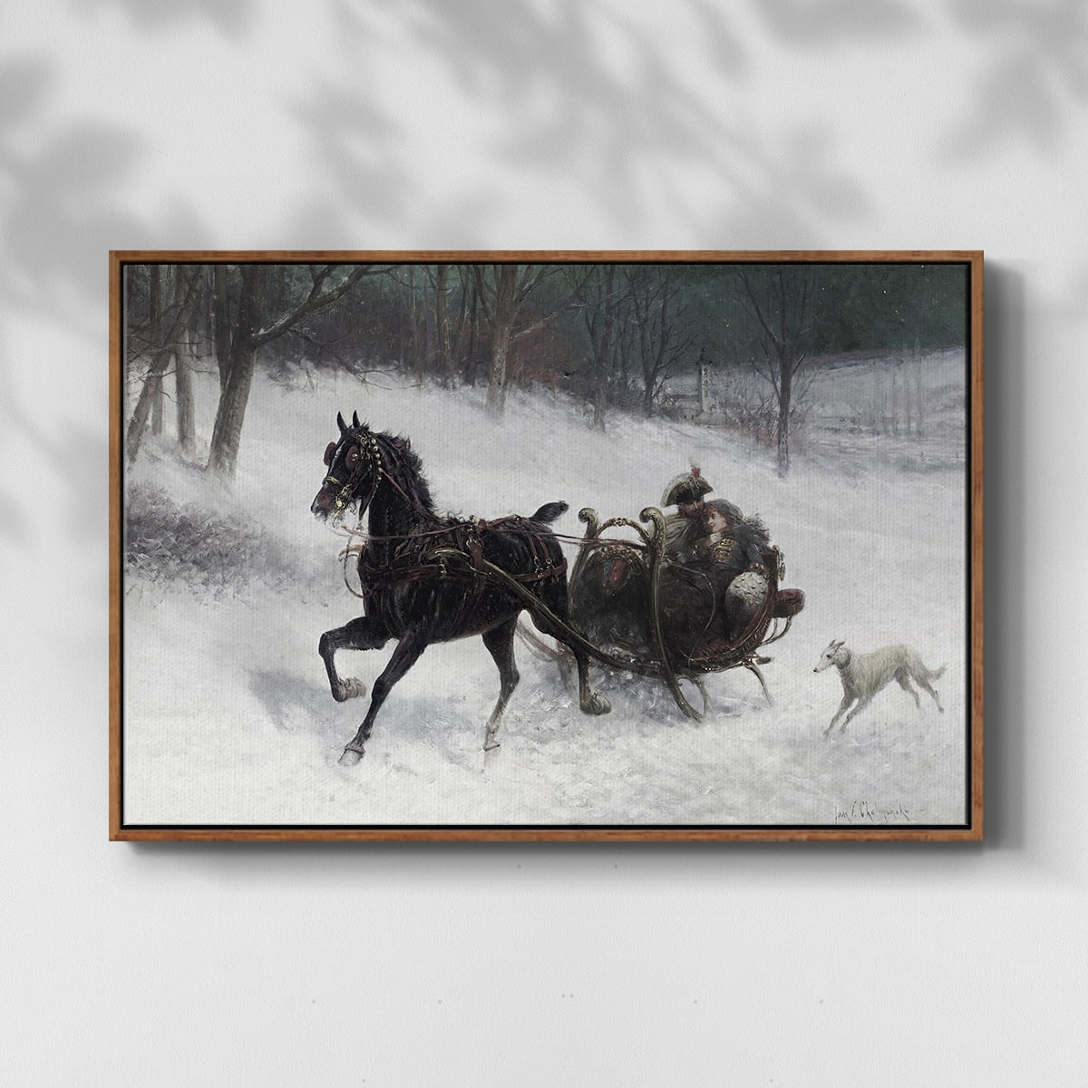 Vintage Animal Print-XXIV By Wexford Home Framed in Walnut Wood Gallery Wrapped Canvas 17 in. x 25 in.