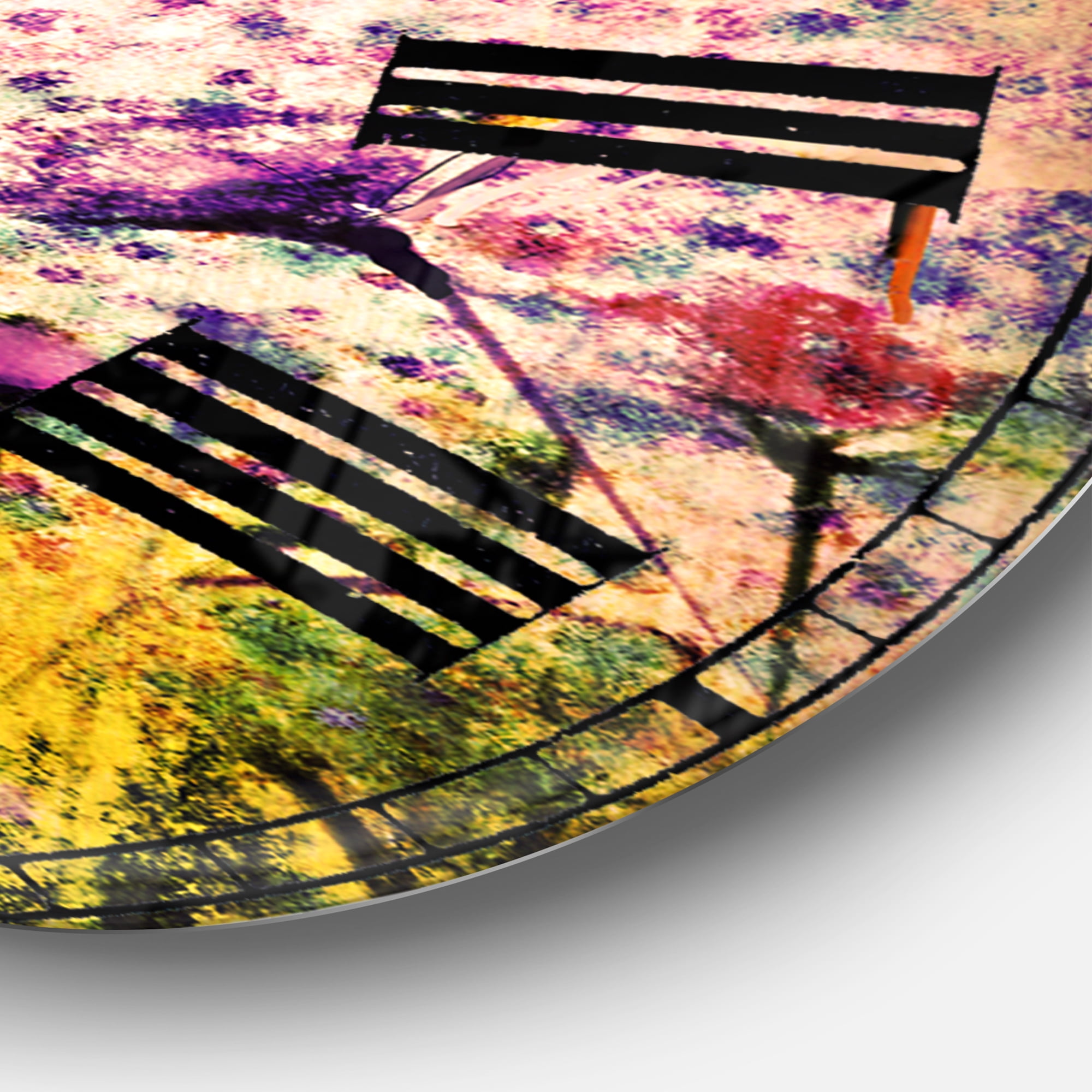 Designart 'Abstract Cosmos of Colorful Flowers' Traditional wall clock