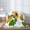 thumbnail image 2 of Rateoe Plump Sunflower And Sketch Pattern Flannel Throw Blanket, Ultra-soft Blanket for Bed, Couch, Car, Hypoallergenic Anti-pilling blanket-80"x60"(Vertical), 2 of 6