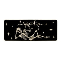 Sm:)e Spooky Skeleton Bone Day of the Dead Doormat 17x47 Inch, Black