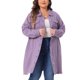 thumbnail image 1 of Chaqueta de mezclilla de mujer Agnes Orinda, talla grande, de manga larga, longitud maxi, 2X, color púrpura, 1 of 6
