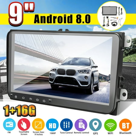Golf Cart Replica - 9'' Inch Universal 2 DIN HD 16G MP5 Player Car Radio GPS Stereo Touch Screen In-Dash For VW Golf Polo Skoda