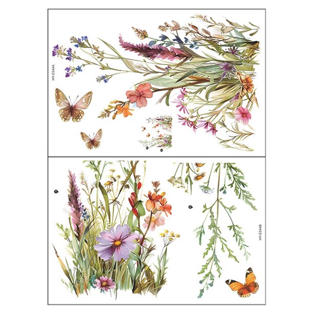2 pegatinas de pared florales de , calcomanías de flores, pegatinas de pared de , decoración del hogar para superficies de madera,