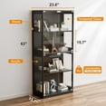 thumbnail image 4 of Slsy Glass Display Cabinet with Doors, 4-Tier Curio Shelf with 6-Color LED Lights, Display Case for Collectibles, Living Room, Bedroom, or Office, Black, 4 of 8