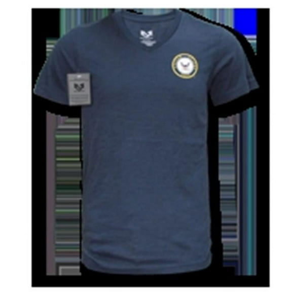 Military V-Neck Tee, Navy, Navy, Medium