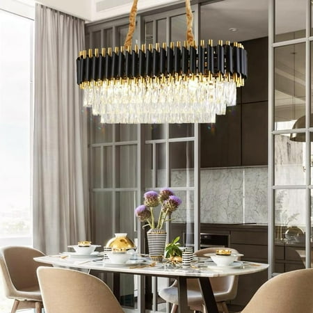 

AFANQI Crystal Chandelier Droplight Vintage 3 Layers Crystal Pendant Lgiht Fixture for Living Room Bedroom Dining Room 31 8 Light