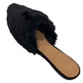 thumbnail image 4 of Bamboo Blog-75 Backless Slip On Faux Fur Mule Flats Women's Pointed Toe Slippers Shoes BLACK 7.5, 4 of 6