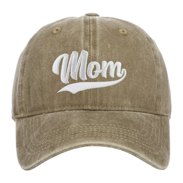 MIASHUI Mom Hat Vintage Washed Baseball Cap Adjustable Sun Trucker Hats,Khaki