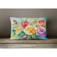 thumbnail image 4 of Carolines Treasures DAC1609PW1216 16 x 12 in. Unisex Roses in Watercolor Fabric Decorative Pillow, 4 of 4