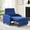 blue, variant on Sleeper Chair,Single Armchair Sofa with Pillow,Adjustable Backrest Modern Pull Out Couch Bed with USB Port Cup Holder Side Pocket,Dark Grey