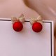 thumbnail image 5 of Pendientes de Navidad para mujer, con lazo redondo, bola de cuentas de cristal, regalo de joyería, 5 of 7