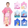 thumbnail image 1 of Toalla de baño Poncho con capucha, toalla de playa de microfibra suave para niños, albornoz, capa de baño para natación, 1 of 5