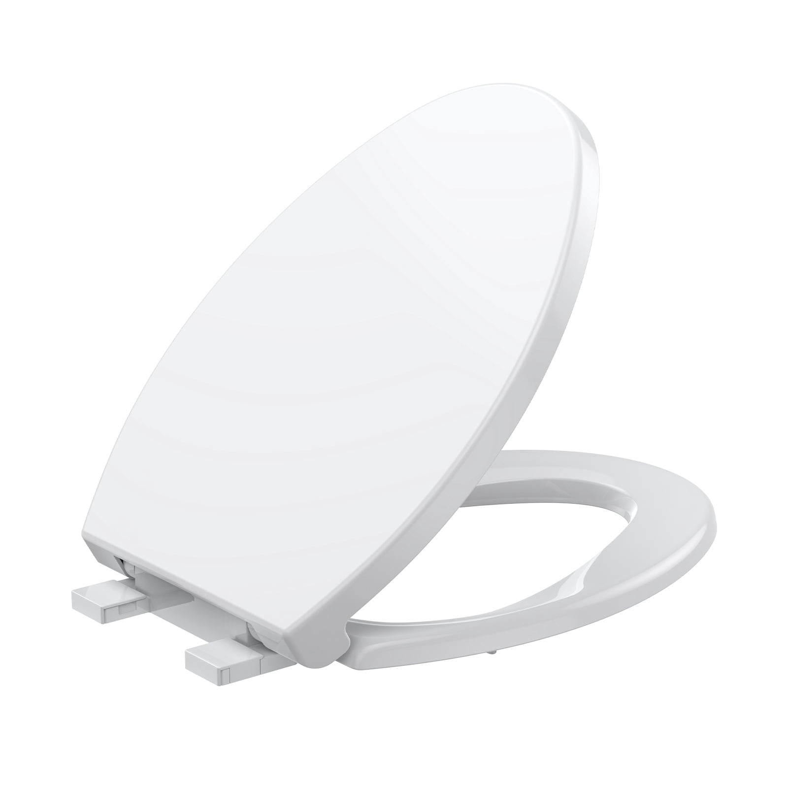 Soft Close Elongated Toilet Seat – Quick Release & Top Mount Installation – Quiet, Durable, Easy to Clean – Global Fit for Most American Standard Toilets – 19" All White Plain Cover