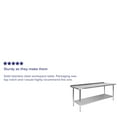 thumbnail image 4 of BizChair Stainless Steel 18 Gauge Work Table with 1.5" Backsplash and Undershelf - NSF Certified - 72" W x 30" D x 36" H, 4 of 11