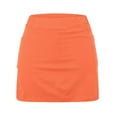thumbnail image 3 of Clothing 2025 Women's High Waisted Tennis Skirts Tummy Control Pleated Golf Skorts Skirts for Women with Shorts Pockets Orange Tennis Skirts for Women 4XL, 3 of 6