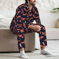 thumbnail image 5 of Wukai Foxes In Different Poses Men's Long-Sleeve Pajama Set - Comfortable Sleepwear with Button-Down Shirt and Pants-Large, 5 of 6